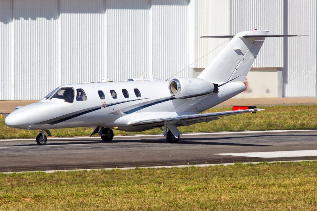 Photo of a Cessna 525 Citation Jet on a runway